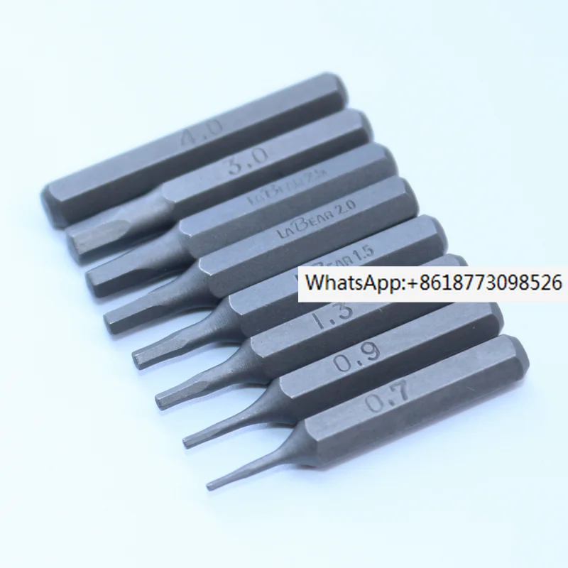 

S2 alloy steel hexagonal screwdriver imported from Germany, H0.7 0.9 1.3 1.5 2.0MM screwdriver bit
