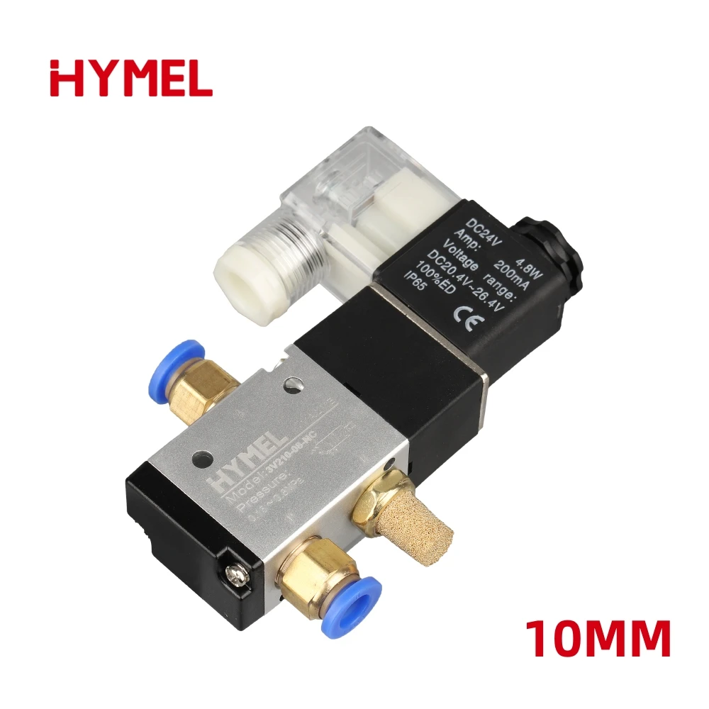 

3V210-08 DC12V DC24V AC110V AC220V Пневматические фитинги 3-ходовой 2-позиционный электромагнитный клапан управления направлением воздуха