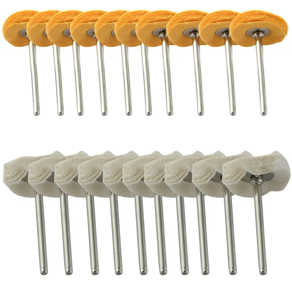 

20 Pieces Cloth Polishing Buffing Wheels Fits Grinder Turning Tool Accessories 25mm