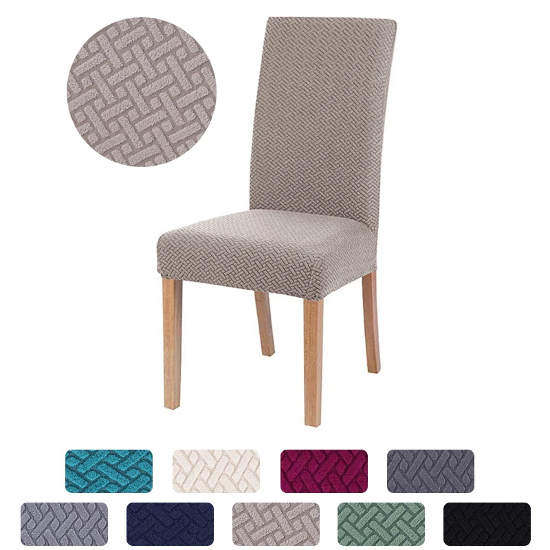 

1/2/4/6 Pieces Jacquard Fabric Chair Covers Universal Size Chair Cover Cheap Spandex Seat Case For Dining Room