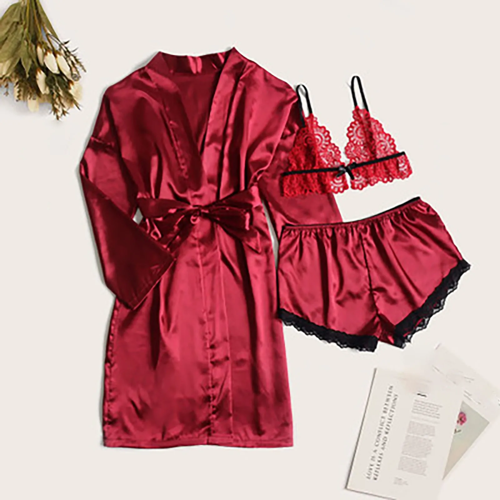 

Женское кружевное нижнее белье, бюстгальтер без косточек с вышивкой, стринги, шелковое кружевное пальто, комплекты нижнего белья, пижама, пр...