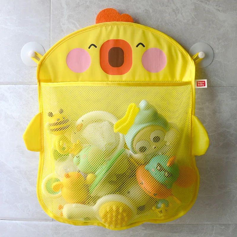 

Baby Bath Toys Cute Duck Mesh Net Toy Storage Bag Strong Suction Cups Bath Game Bag Bathroom Organizer Water Toys for Kids