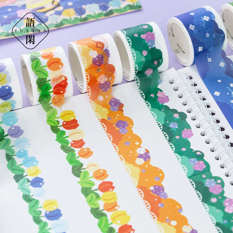 

1pcs Kawaii Landscape Stickers Shape Washi Tape Tearable Fresh Sticker DIY Hand Account Notebook Scrapbook Decoration Stationery