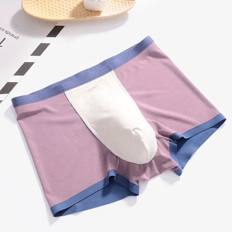 3/Pack double-sided modal underwear men's large size seamless solid color boxer silk shorts men's high quality underwear