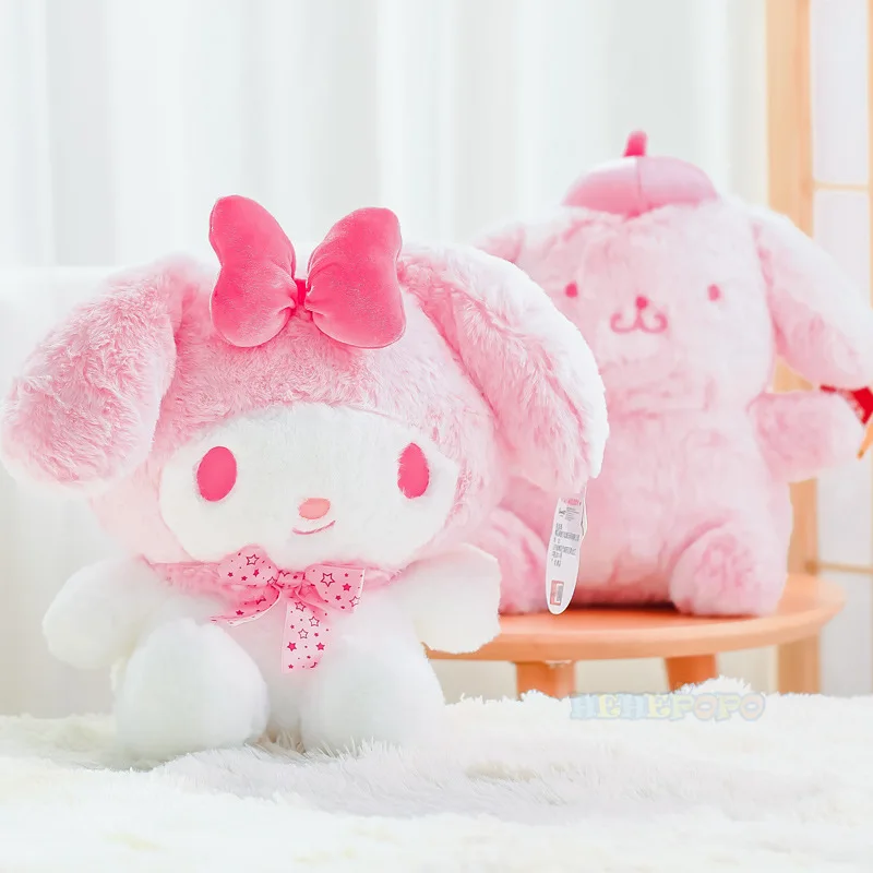 

28 см розовая плюшевая игрушечная собака-пудинг Hello Kitty, кукла, настоящая кошка Hello Kitty, мягкая игрушка-животное, подушка для девочек, мелодия