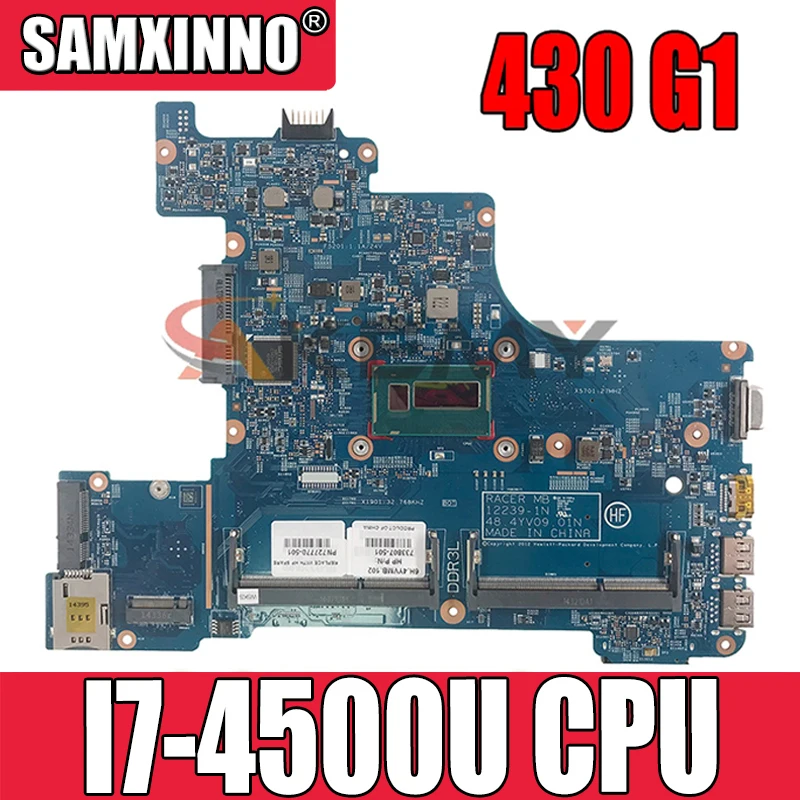 

Akemy For HP Probook 430 G1 Laptop Motherboard SR16Z I7-4500U 727772-501 12239-1N 48.4YV10.011 test ok before shipping