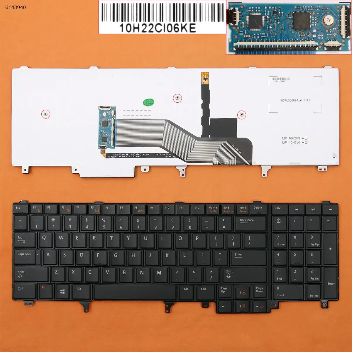 

US Laptop Keyboard for DELL Latitude E6520 E6530 E6540 BLACK Without Point stick Backlit