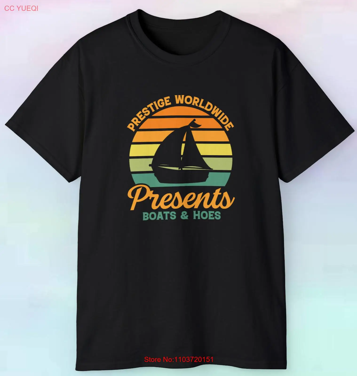 Мужская Женская футболка с надписью Prestige Worldwide Presents Boats And Hoes | Funny S-5XL