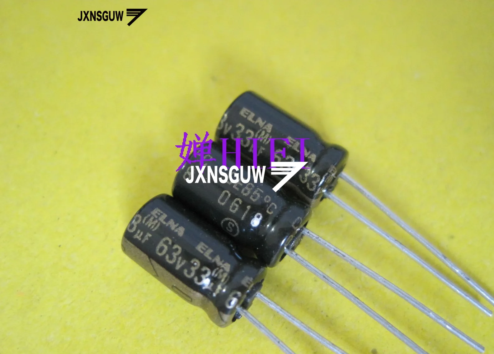 Конденсаторы электролитические алюминиевые ELNA RFO 20 штук 63V33UF 6.3X11MM черный золотой 33мкФ/63В 85 градусов 33МКФ 63В включенные.