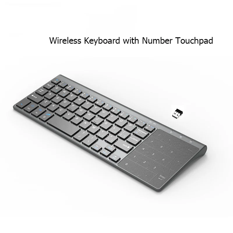 

2.4G Wireless Keyboard With Touchpad Mouse 2 In 1 Thin Numeric Silent Keypad Mini Touch Keyboard For Laptop PC Computer Office