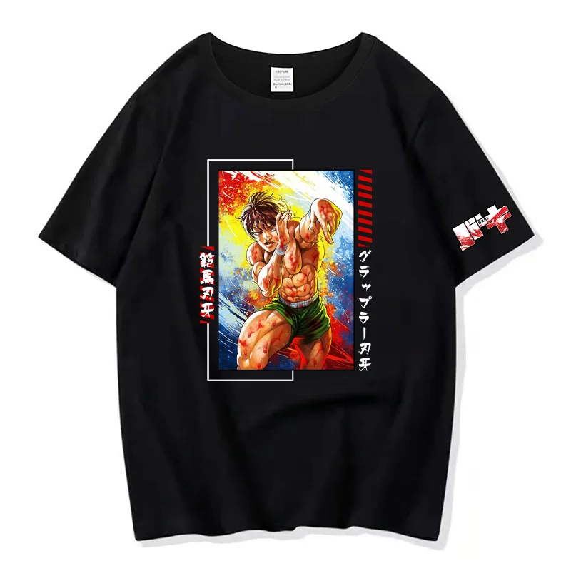 

2022 аниме Baki the Grappler Yuujiro Hanma печать хлопковая футболка для мужчин и женщин повседневный короткий рукав для студентов Harajuku Kawaii Top