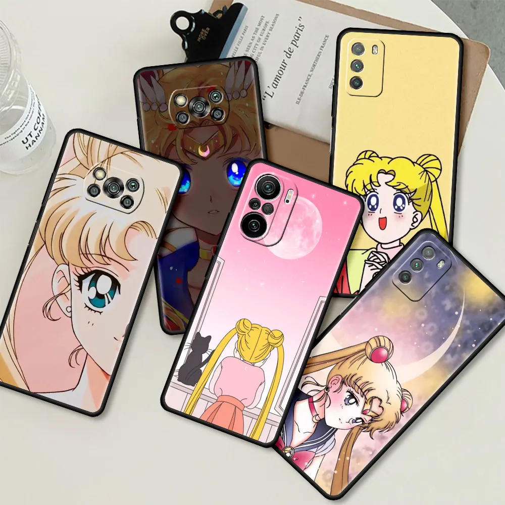 Силиконовый чехол с аниме Сейлор Мун для Xiaomi Mi Poco X4 NFC X3 M4 Pro 5G M3 F3 GT F1 11 Lite 11T 10T 9T
