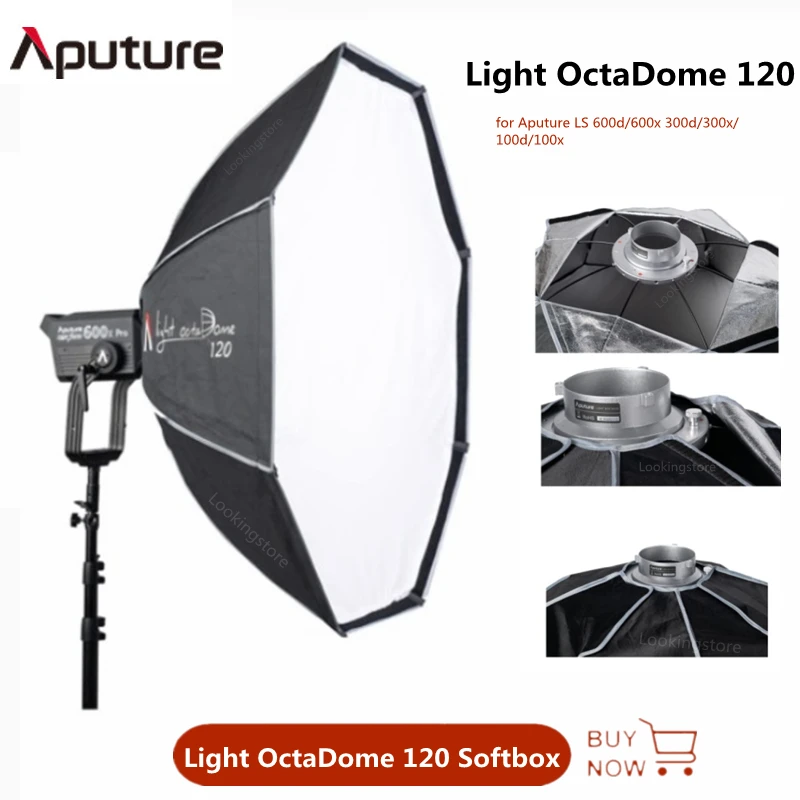 

Aputure Light OctaDome 120 Softbox Umbrella Octagon Softbox Bowens Mount Reflector for Aputure LS 600d 600x 300d 300x 100d 100x