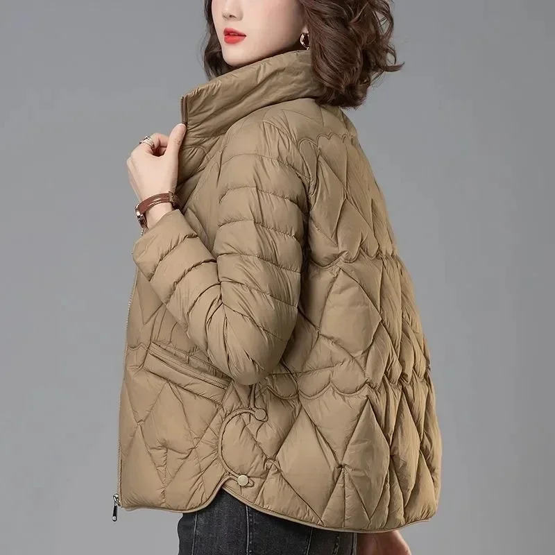 

Lightweight Down Cotton Jacket Women Coats 2023Autumn Winter New Middle-aged Mother Clothes Short Cotton Jacket Female Outerwear