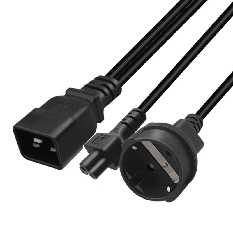 3-контактный разъем IEC320-C20 — IEC320-C5+EU4 8 мм адаптер преобразователя кабель питания