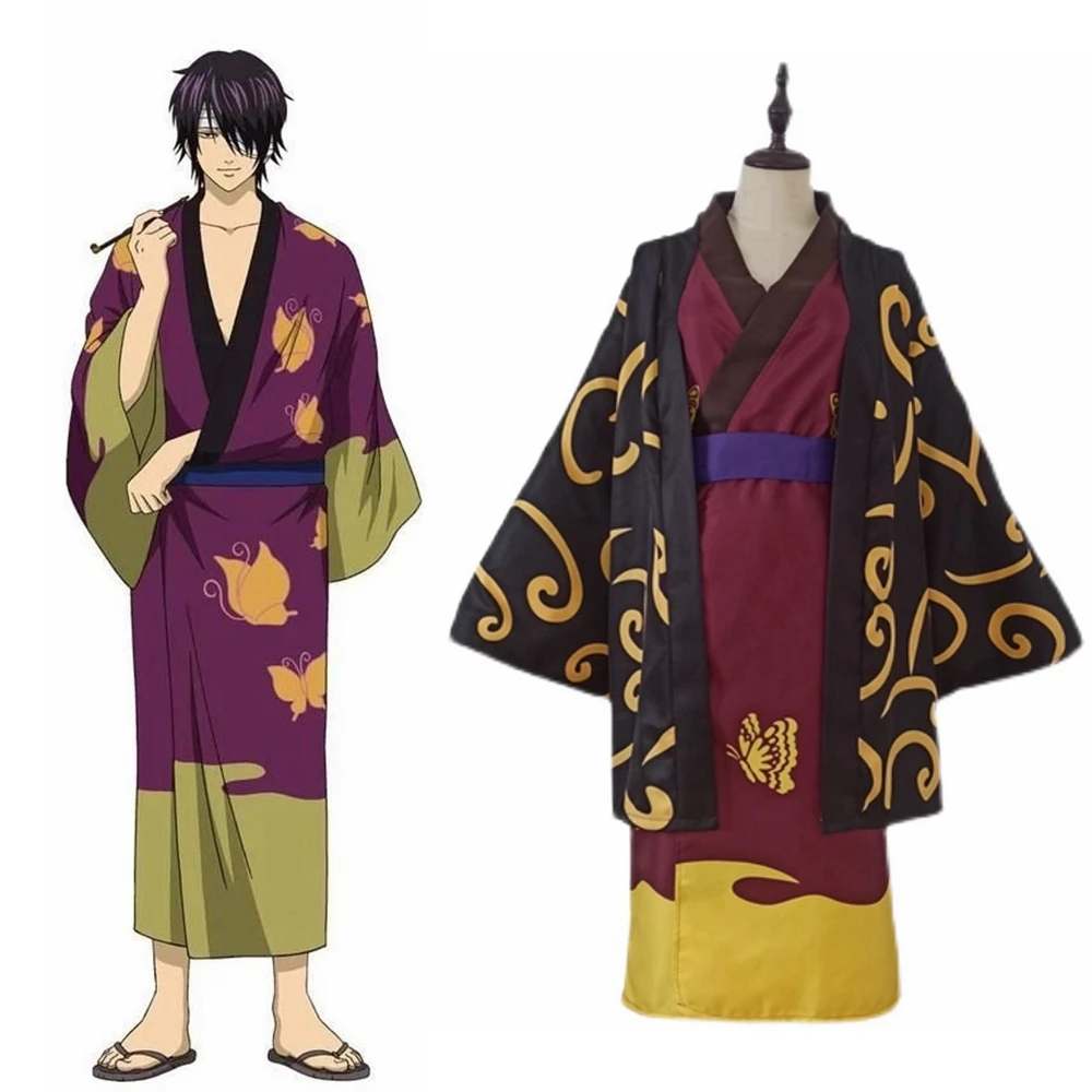 

Unisex Japan Anime Cos GINTAMA Takasugi Shinsuke Cosplay Costumes Kimono Uniform Suit Sets