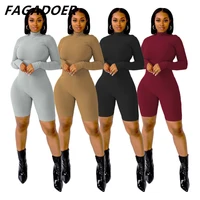 fagadoer rib solid basic bodycon rompers form women casual long sleeve fitness jumpsuits 2022 y2k playsuits activity streetwear