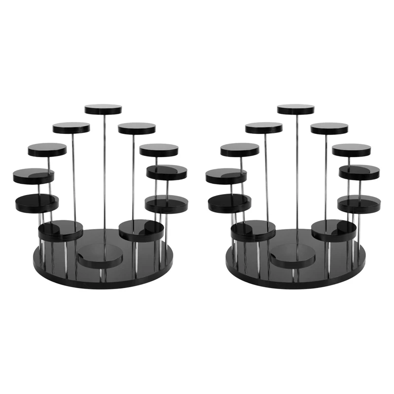

2X Cupcake Stand Acrylic Display Stand For Jewelry/Cake Dessert Rack Wedding Birthday Party Decoration Tools Black
