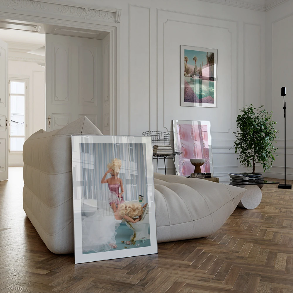 Модные настенные постеры Y2K в стиле преппи розовая Барби девушка Картина на