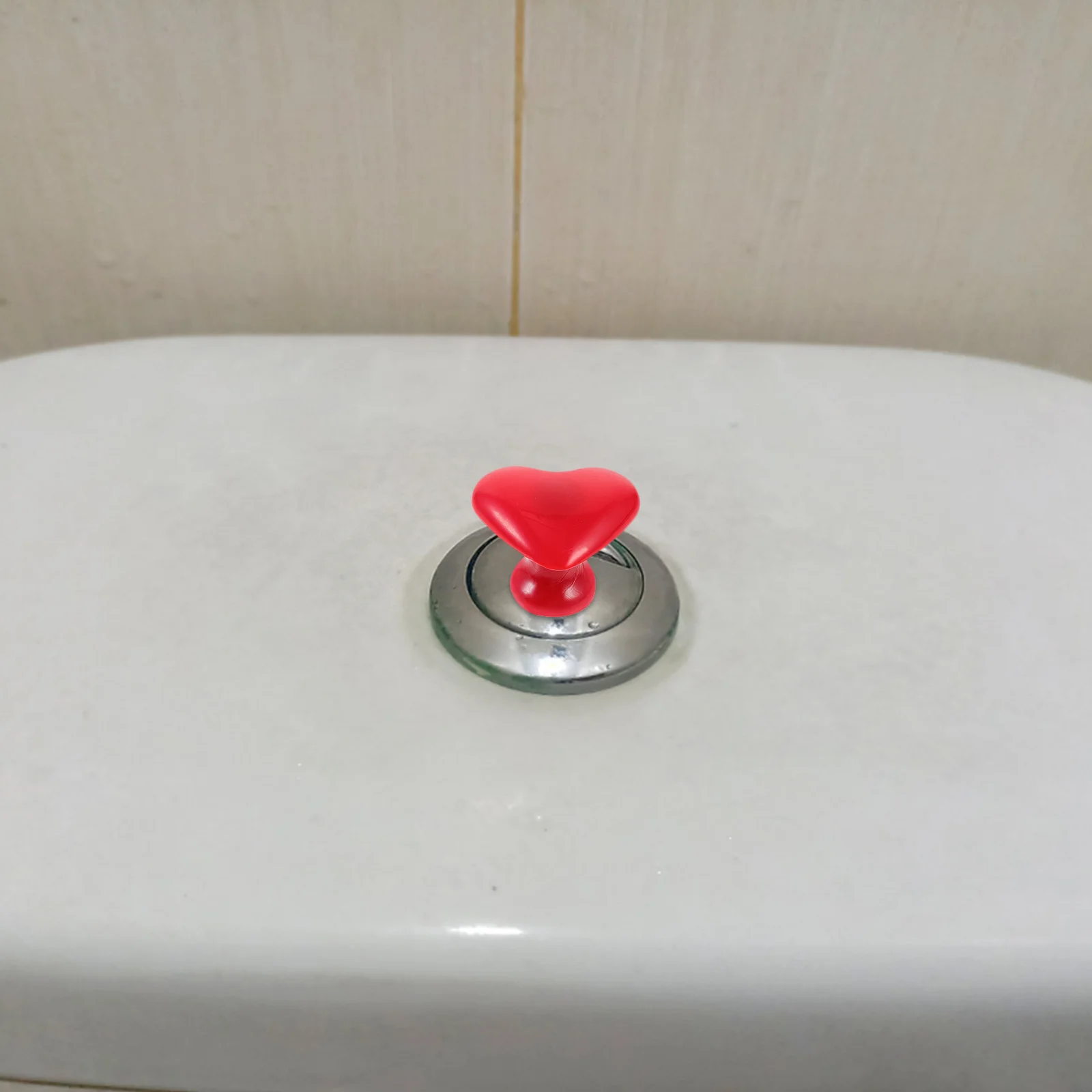 

10 Pcs Heart Toilet Button Helper Heart-shaped Flush Assistant Tool for Abs Bathroom