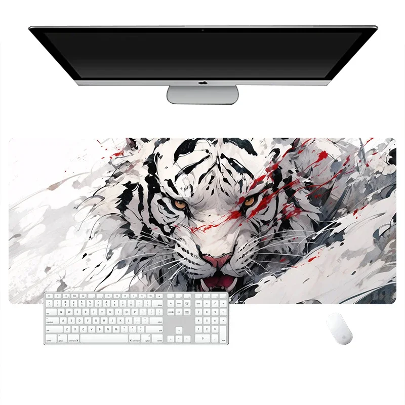 Фото Коврик для мыши в китайском стиле Mythical Beast, настольный коврик с дизайном Dragon Tiger Phoenix для игр и офиса, противоскользящая резиновая основа №4