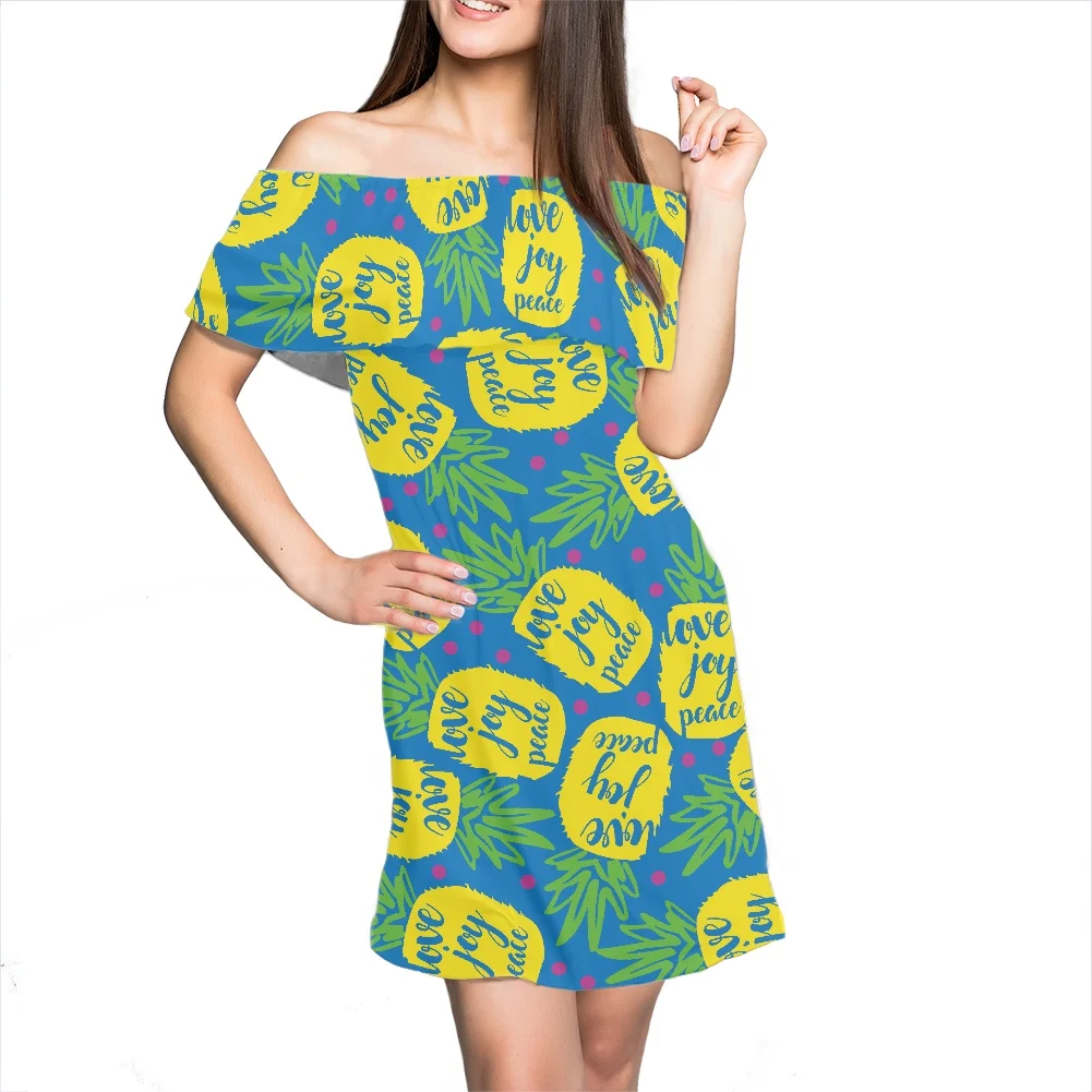 Женские платья без рукавов с открытыми плечами Летняя короткая юбка для банкета