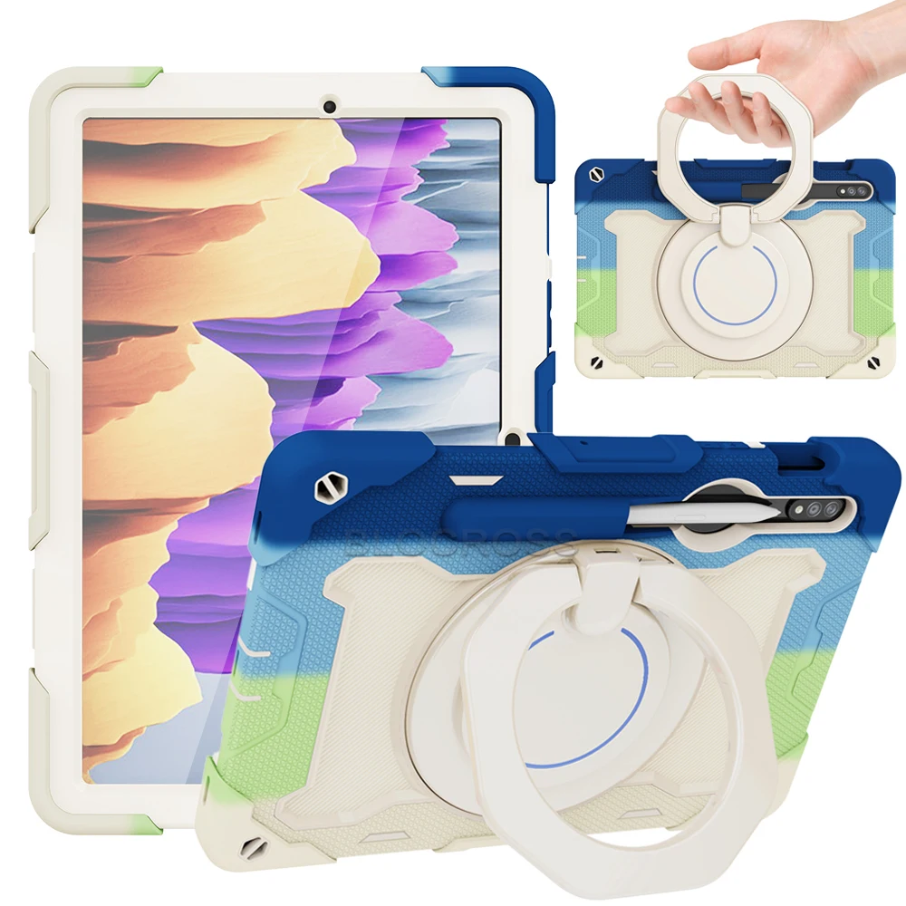 

NEW Samsung Galaxy Tab S7 FE LTE 12.4 inch 2021 Case Full-Body Rugged Protective Cover with S Pen Holder S7+ / S8+ 12.4'' Stand
