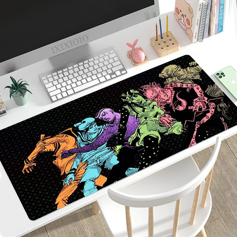 

Коврик для мыши Jojo с аниме «Невероятные приключения», игровой коврик XL для домашней мыши HD под заказ, XXL, нескользящий мягкий Настольный коврик для мыши
