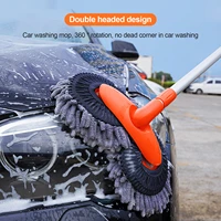 car wash mop double brush head rotating three section telescopic mop roof window cleaning maintenance auto supplies accessories