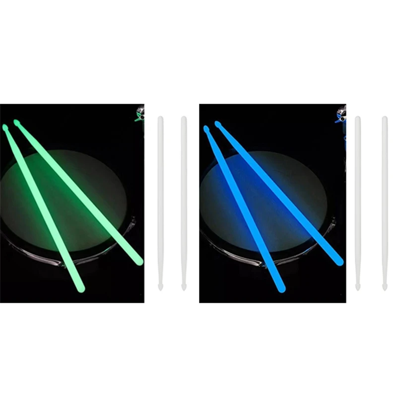 

1Pair 5A Luminous Drum Stick Drum Set Fluorescent Drumsticks Jazz Drumsticks Stage Glow In Dark Drum Accessories