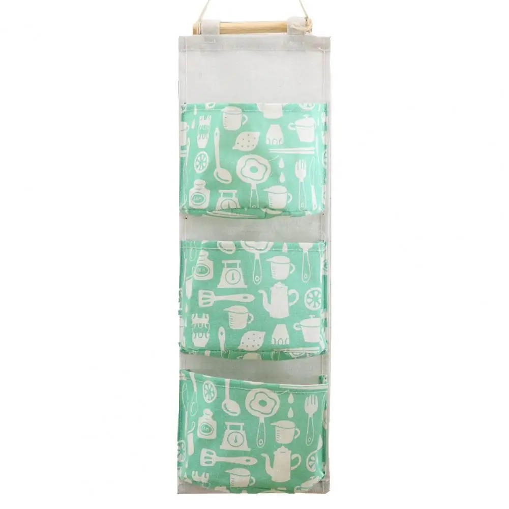 

Good Load Bearing Closet Hanging Pouch 3 Pockets Toys Storage Wall Hanging Bag for Bathroom Hanging Storage Bag