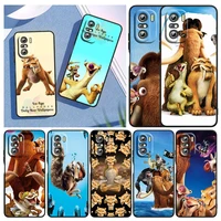 cute cartoon ice age for xiaomi redmi note 10s 10 k50 k40 gaming pro 10 9at 9a 9c 9t 8 7a 6a 5 4x black soft phone case