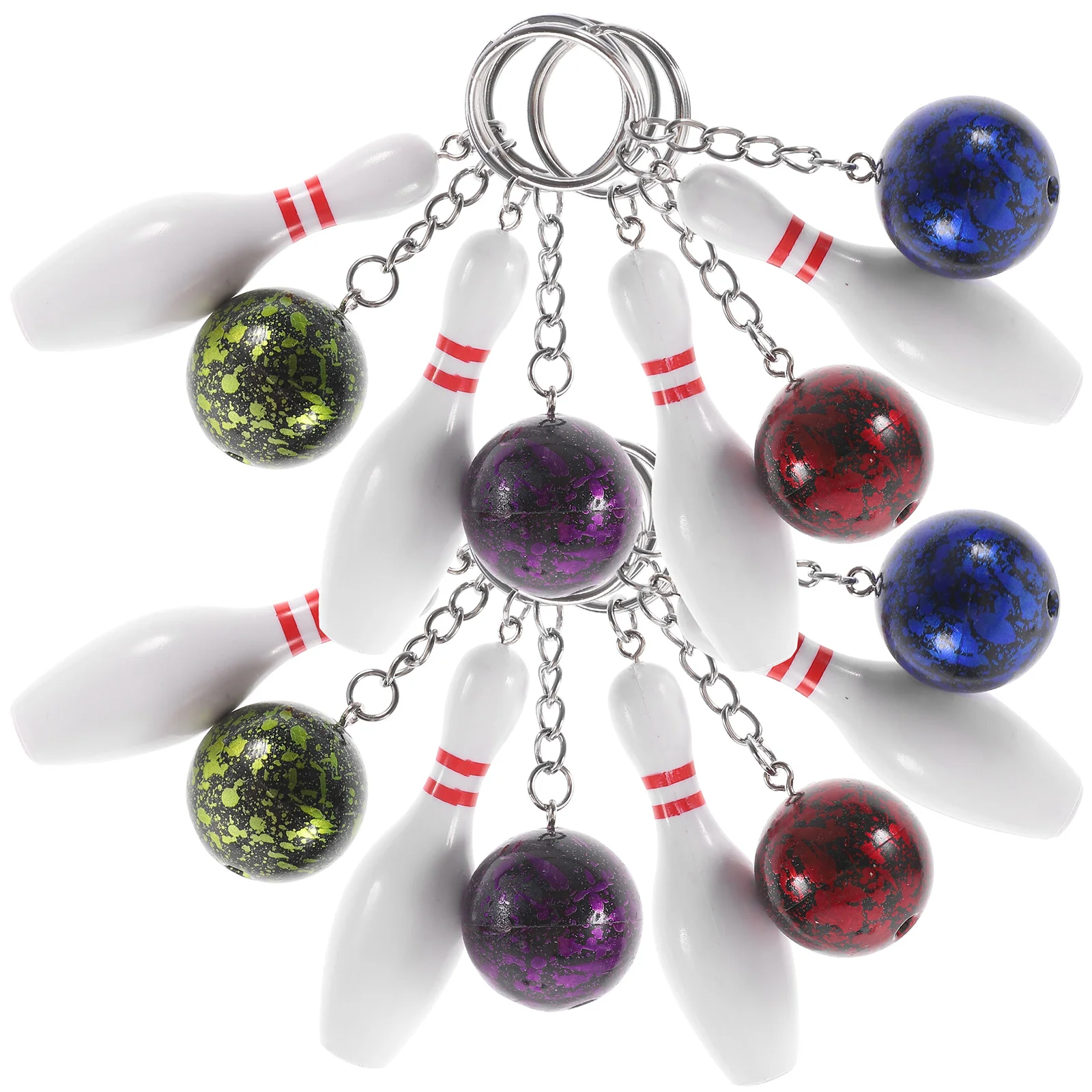 

8 Pcs The Gift Key Chain Pendant Keychain Badminton Bowling Keychains Holder Miss Cute