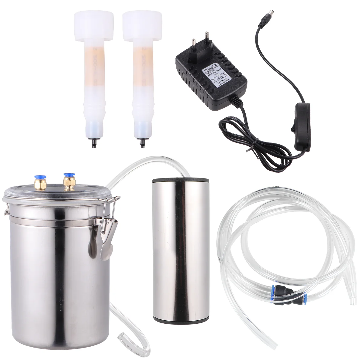 

2L Electric Milking Machine Goat Sheep Stainless Steel Bucket Suction Vacuum Pump Household Milker Milking Machines (UK Plug)