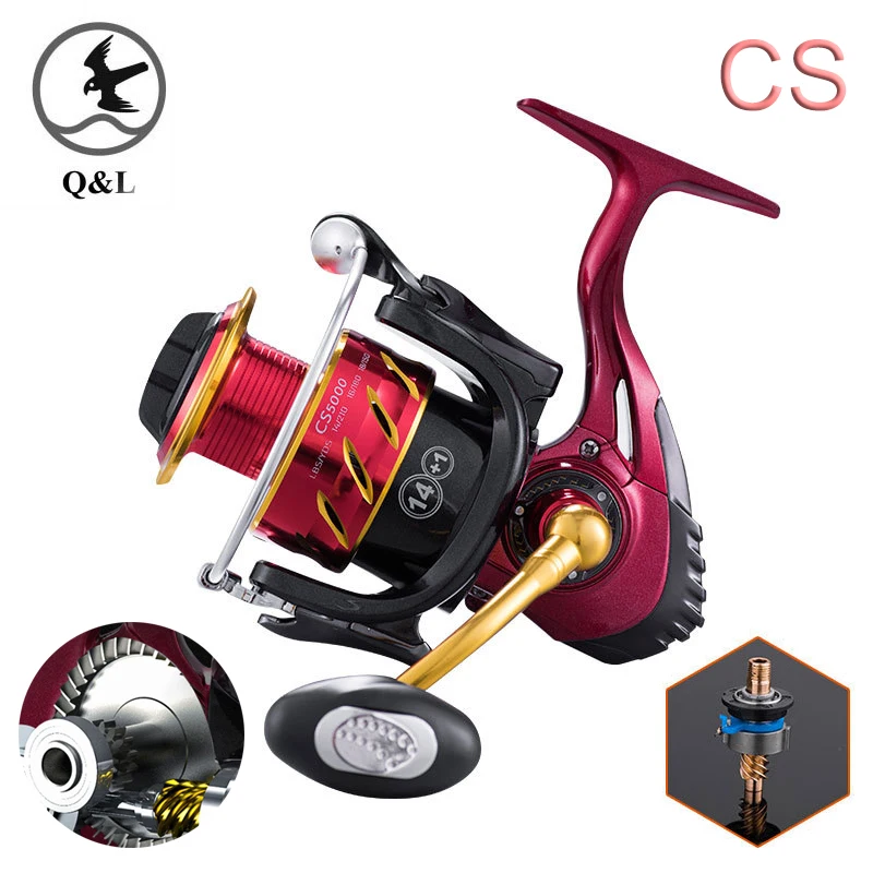 

Q&L 2022 NEW CS1000-7000 12BB One way bearing Spinning Reel carp fishing reel All metal spool spinning Reels