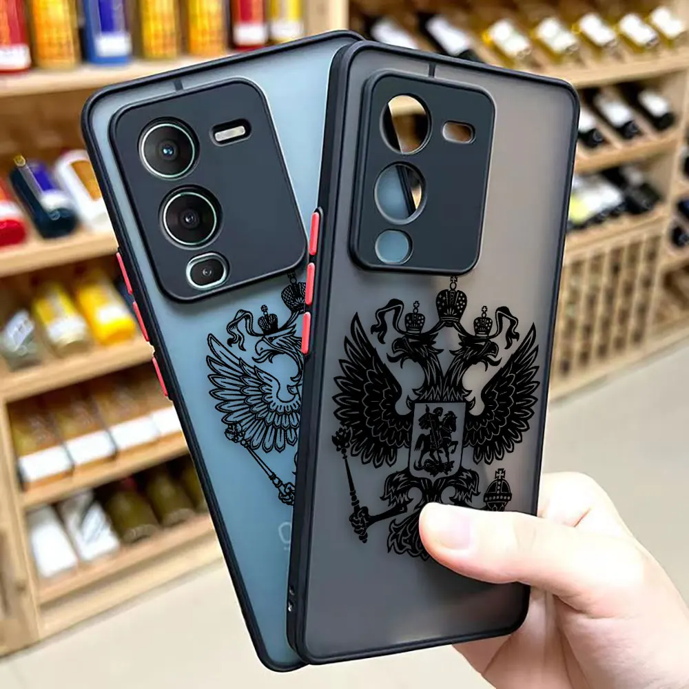 

Matte Phone Case for VIVO V25 V23E V23 V21 V20 V19 V17 V15 V11 Z1 Z6 T1 S16 PRO 5G Case Funda Capa Shell Russian Flags Emblem