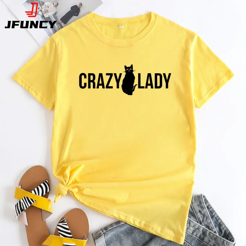 JFUNCY Fashion Women's T-shirt 2022 Summer Short Sleeve T Shirt Woman Oversized Cotton Tee Shirts Female Top Clothing