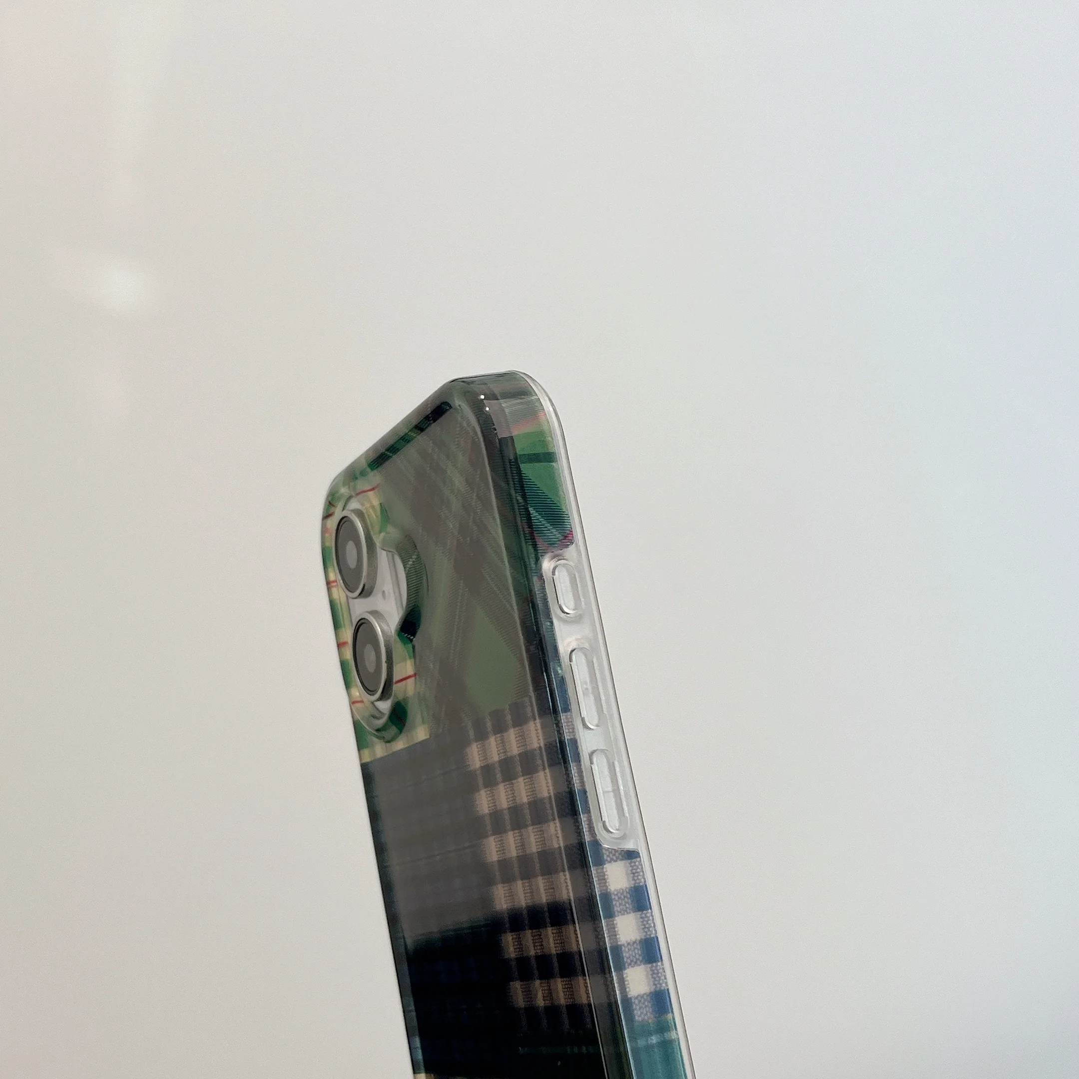 Креативный модный двухслойный чехол для телефона INS с зелеными шашками iPhone 16 15 14 13