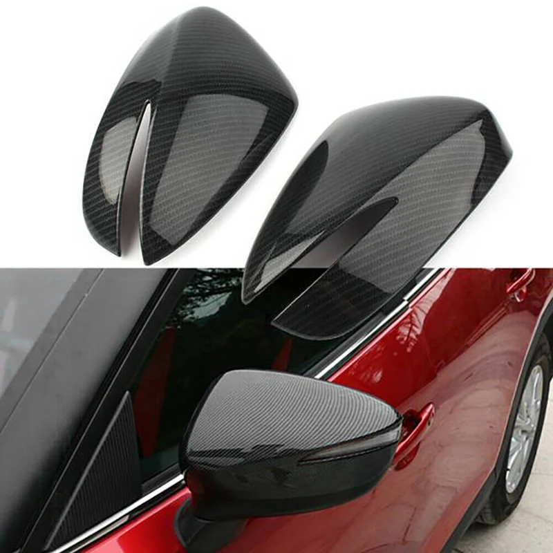 

for Mazda CX-3 CX3 2015 2016 2017 2018 2019 2020 2021 ABS Carbon Fiber Side Door Rearview Mirror Cover Trims