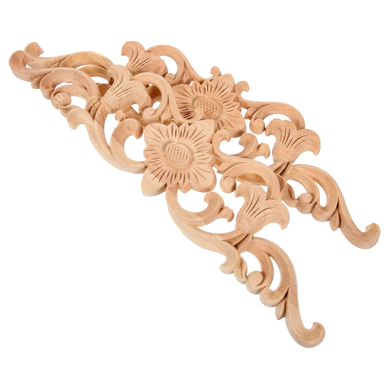 

Decorative Wood Applique Door Wood Carved Applique Wooden Carving Wood Appliques and Onlays for Furniture Accessory