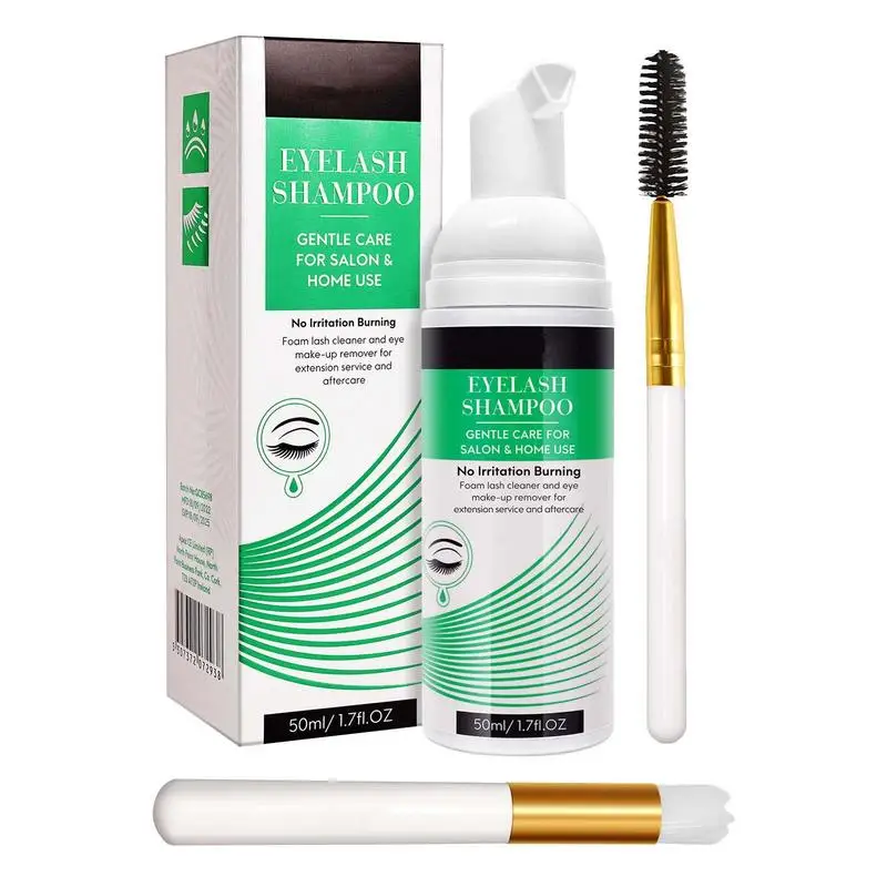 

Lash Shampoo 50ml/1.69 Fl. Oz Safe Eyelash Wash For Extensions Eyelash Extension Foam & Brushes Eyelid Eyelid Foaming Cleanser