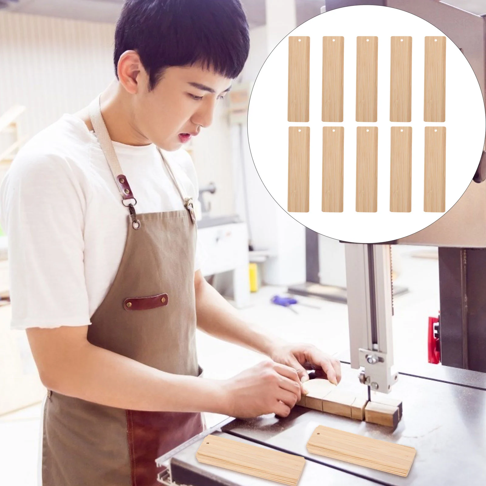 

10pcs Stylish Creative Blank Bamboo Label Bamboo Bamboo Tags