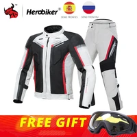 herobiker waterproof motorcycle jacket man riding racing suit motocross jacketpants moto protection with removeable linner