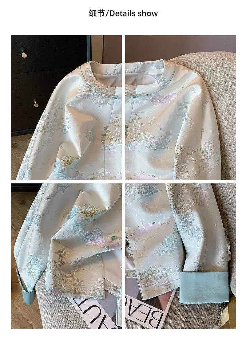 Верхняя одежда женские куртки Китайская национальная ветровка жаккардовое