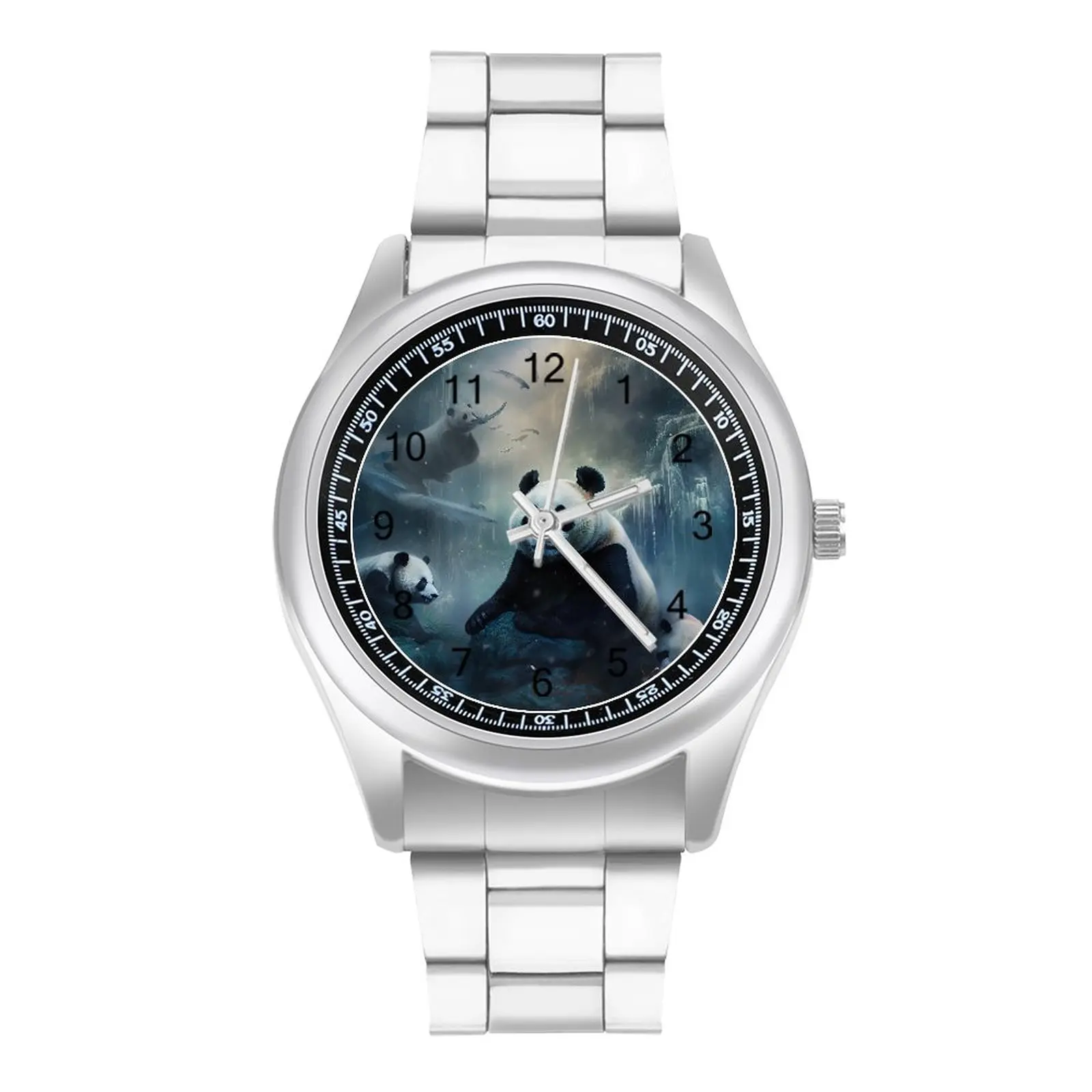 

Panda Quartz Watch Mythology Hybrid Species Stainless Photo Wrist Watch Couple Office Colored Wholesale Wristwatch