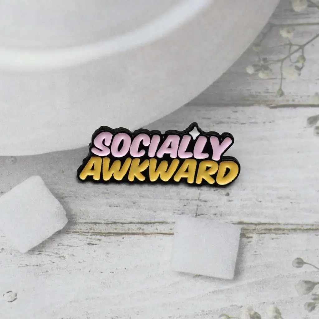 Броши с буквами эмалированные булавки интроверты антисоциальная булавка для