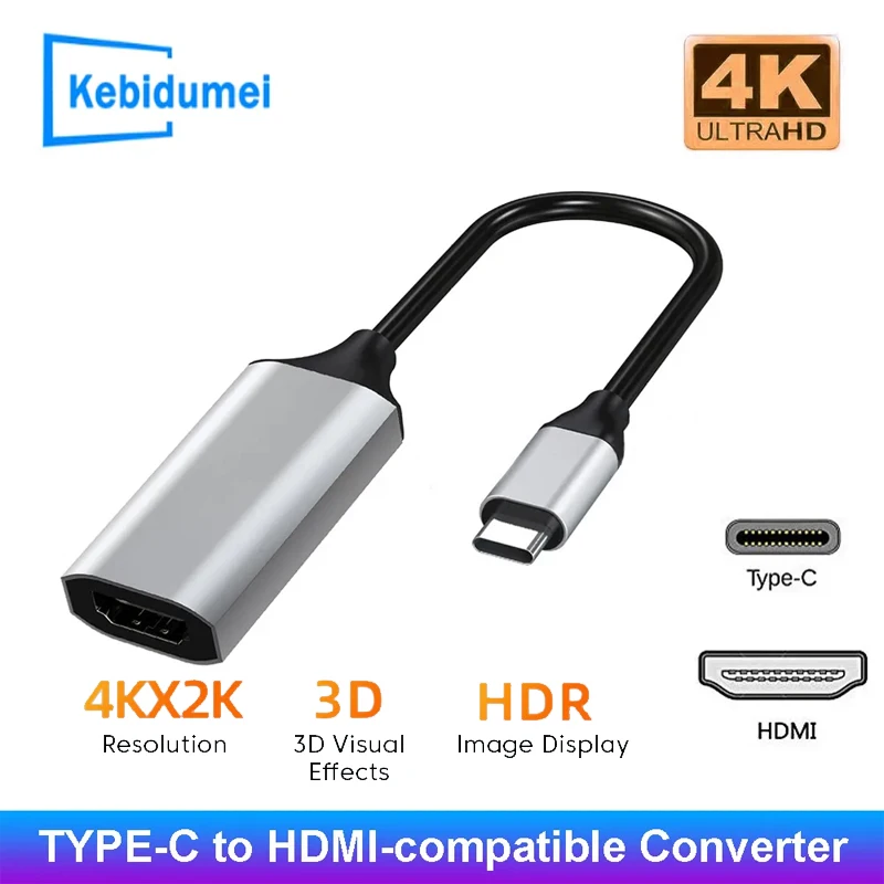 USB 3.1 Type C-HDMI-совместимый аудиокабель USB C HDMI ТВ-дисплей адаптер 10 Гбит/с для MacBook ноутбука ПК 4K 60 Гц к HD преобразователь