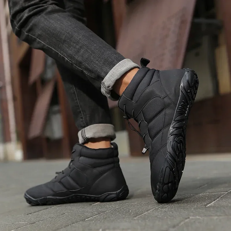 Мужские теплые туфли на платформе из хлопка вулканизированной подошве