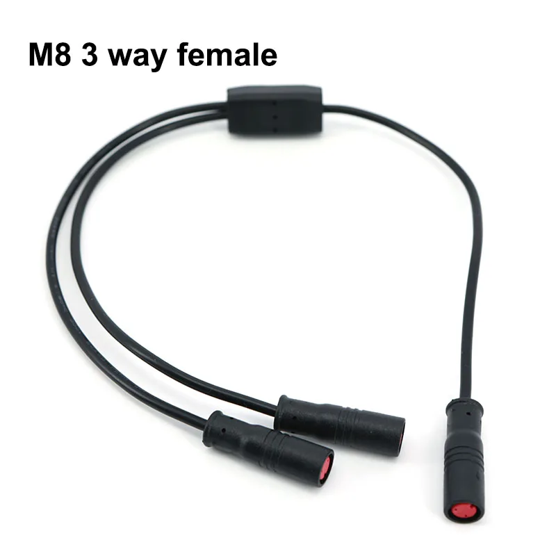 

2-контактный сердечник M8, 9 мм, гнездо для двойного 2-стороннего гнезда, водонепроницаемый велосипедный соединитель, разветвитель кабеля, разъем для электронного велосипеда, скутера, шнур датчика