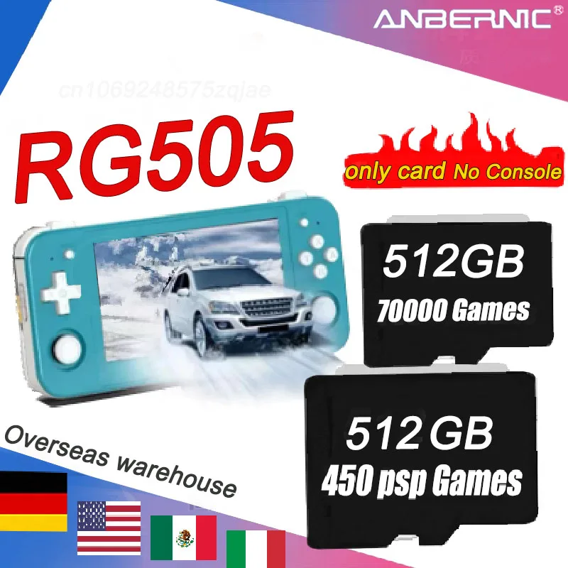 

ANBERNIC RG505 TF Card Ps Vita 3ds Gamecube Memory Cards Sd Card Video Game Consoles Classic Mini 512G 70000 Games PS2 PS1 PSP